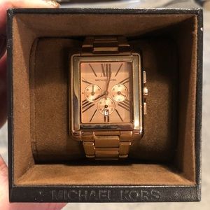 Michael Kors Rose Gold Square Watch